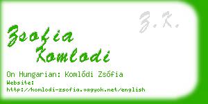 zsofia komlodi business card